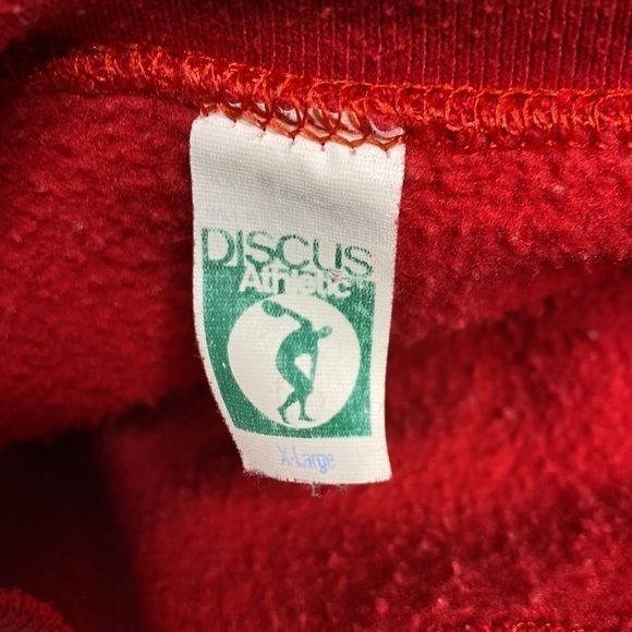 Discus Athletic Red Raglan Sleeve Crewneck Sweatshirt XL - Picture 3 of 7